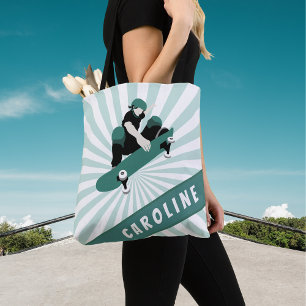 Bolsa Tote Esportes Legal com nomes de skate de garotas moder