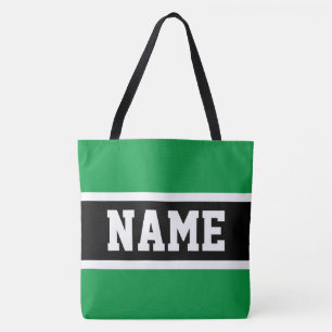 Bolsa Tote Esportivo Atlético Verde Brilhante Preto Branco Li