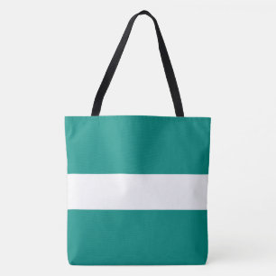 Bolsa Tote Esportivo Chique Sofisticado Listras Verde Azul e 