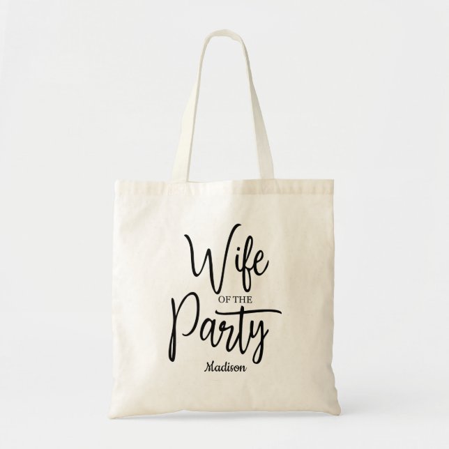 Bolsa Tote Esposa da Festa de Despedida de Solteira (Frente)