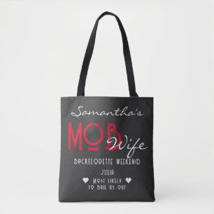 Bolsa Tote Esposa da Máfia & Martini Preto Bach Despedida de 