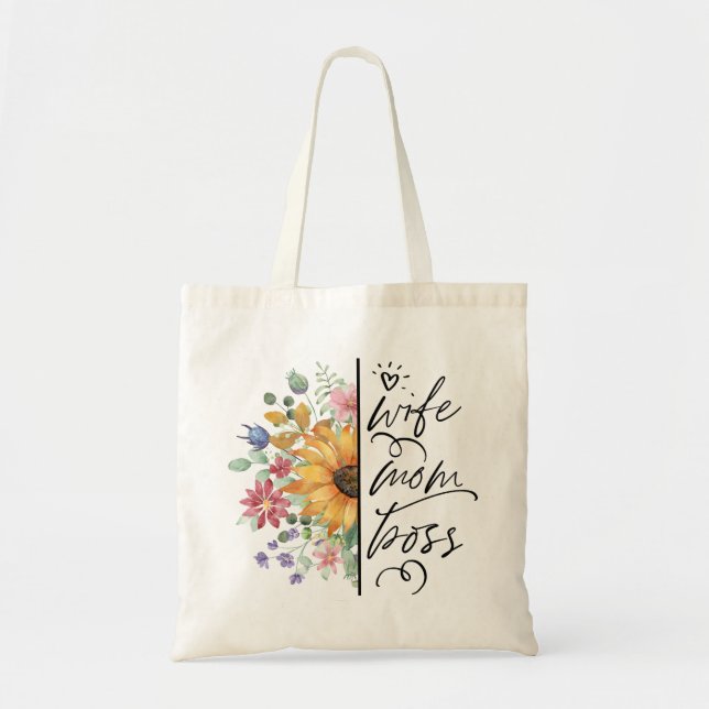 Bolsa Tote Esposa, mãe, chefe Dia de as mães (Frente)