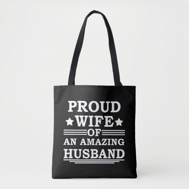 Bolsa Tote esposa orgulhosa de um marido incrível (Frente)