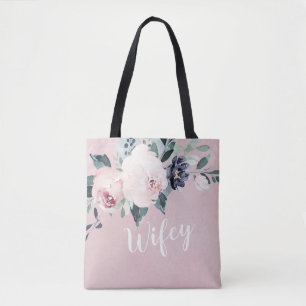 Bolsa Tote Esposa personalizada floral de escamas botânicas f