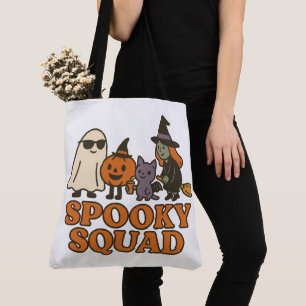 Bolsa Tote Esquadrão Assustador do Halloween Fofo e Divertido
