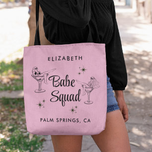 Bolsa Tote Esquadrão Bebê Fofo Festa de Solteira Rosa