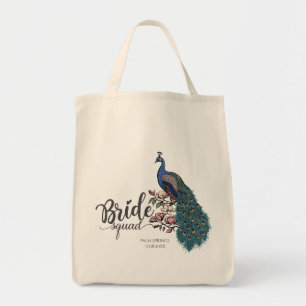 Bolsa Tote Esquadrão da Noiva Pavão Elegante