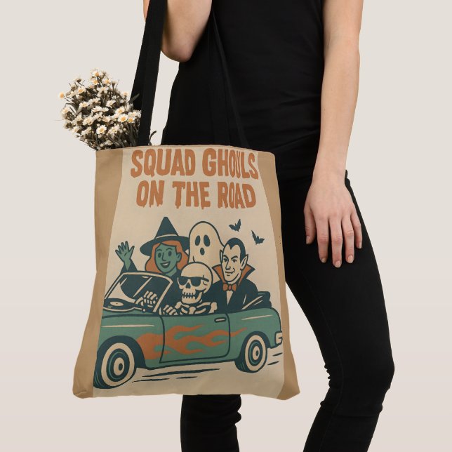 Bolsa Tote Esquadrão de Fantasmas Cruisin' com Estilo (Close Up)