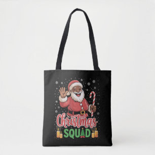 Bolsa Tote Esquadrão de Natal Papai Noel Afro Homem Orgulhoso