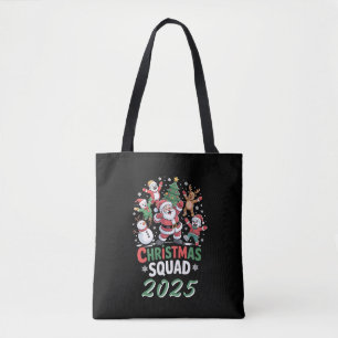 Bolsa Tote Esquadrão de Natal Personalizado 2025 Família Papa