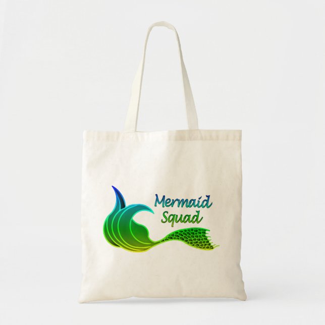 Bolsa Tote Esquadrão de Sereia em Verde (Frente)