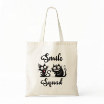 Esquadrão do Sorriso com Design de Gatos Divertido