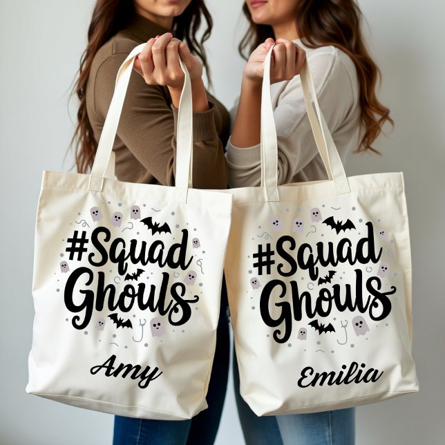 Bolsa Tote Esquadrão Moderno De Halloween Ghouls Bag Para Ami (Criador carregado)