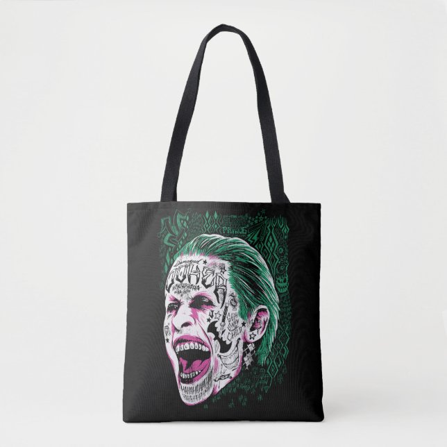 Bolsa Tote Esquadrão Suicida | Desenho Da Cabeça De Joker Rid (Frente)