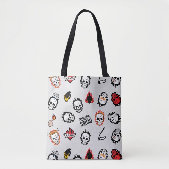 Bolsa Tote Esquadrão Suicida | Diablo Emoji Pattern (Frente)