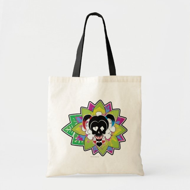 Bolsa Tote Esquadrão Suicida | Harley Quinn Skull Tattoo Art (Frente)