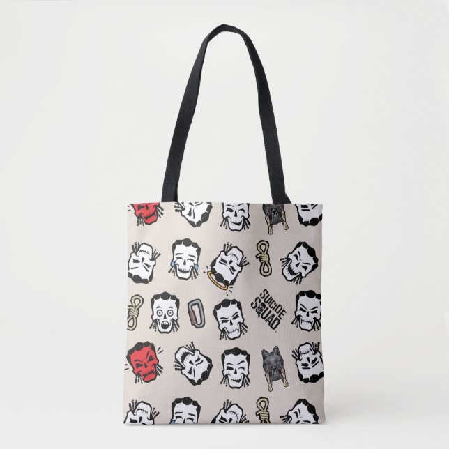 Bolsa Tote Esquadrão Suicida | Slipknot Emoji Pattern (Frente)