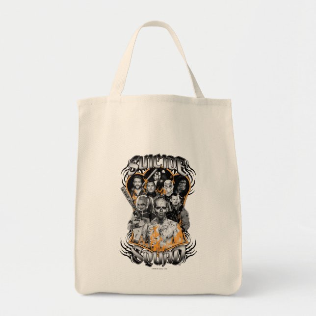 Bolsa Tote Esquadrão Suicida | Task Force X Tatuagem Tribal (Frente)