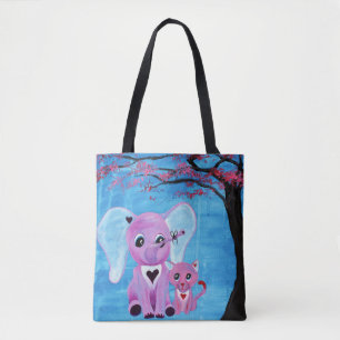 Bolsa Tote Esqueça-me arte nao bonito da flor de cerejeira d