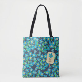 Bolsa Tote Esqueça-me de não alemão/inglês Blue Wildflower