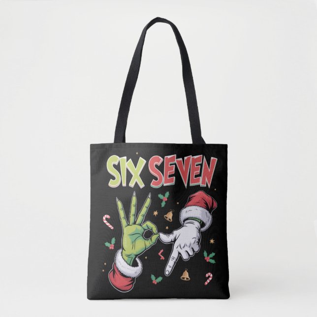 Bolsa Tote Esqueleto 6 7 Natal Seis Sete Meme Xmas (Frente)