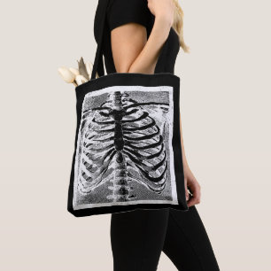 Bolsa Tote Esqueleto Antigo Torso Corpo Halloween