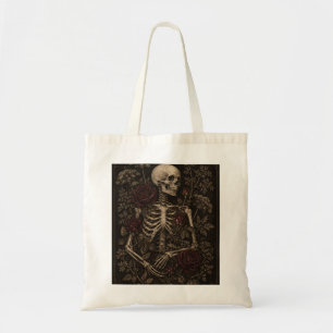 Bolsa Tote Esqueleto de Academia Sombria Rosas Bordeaux Vitor