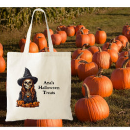 Bolsa Tote Esqueleto de Bruxa de Olhos Holbaixos