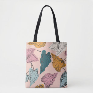 Bolsa Tote Esqueleto de folha sem soldadura, fundo com cal