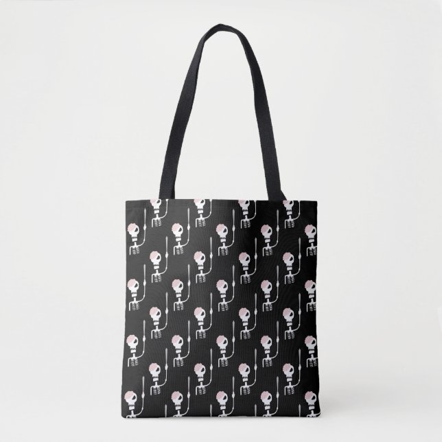 Bolsa Tote Esqueleto de Halloween com espada (Frente)