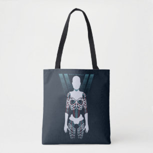 Bolsa Tote Esqueleto do Android de Westworld sobre o