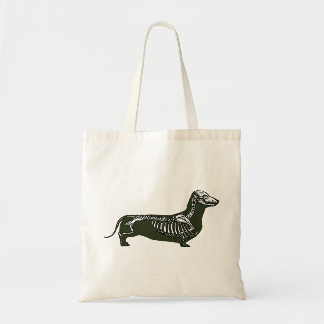Bolsa Tote esqueleto do dachshund (Frente)