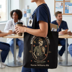 Bolsa Tote Esqueleto Enfermeira Personalizado Halloween Traba
