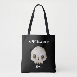 Bolsa Tote Esqueleto Fantasma Aquarela Feliz Dia das Bruxas M