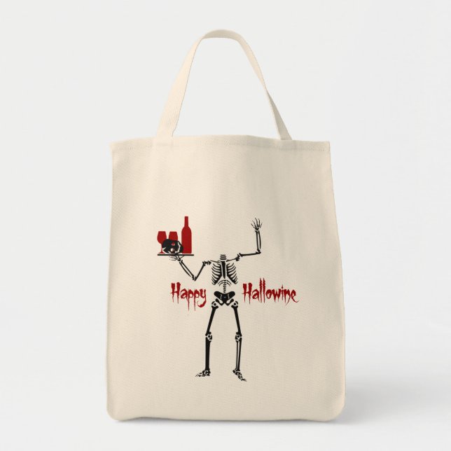 Bolsa Tote Esqueleto Feliz Halloween Sem Cabeça (Frente)
