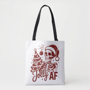 Bolsa Tote Esqueleto Jolly Af Snarky Natal Sarcástico Engraça