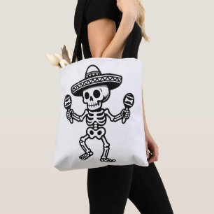 Bolsa Tote Esqueleto Mexicano Dançando