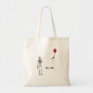 Bolsa Tote Esqueleto Perdeu Balão, Humor Negro Halloween