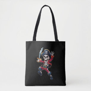 Bolsa Tote Esqueleto Pirata Dabbing Halloween Kids Jolly Roge