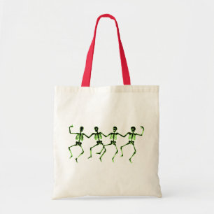 Bolsa Tote Esqueletos da dança, fulgor verde
