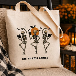 Bolsa Tote Esqueletos Dançantes Fofos de Halloween Personaliz