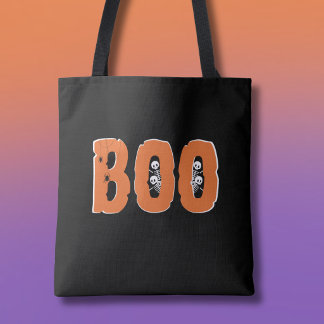 Bolsa Tote Esqueletos Espiando Pendurados Aranhas Halloween