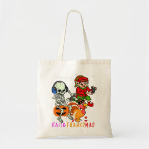 Bolsa Tote esqueletos Turquia elfo Gamer Natal halloween rapa