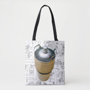 Bolsa Tote Esquema do tubo de transmissão de cerâmica
