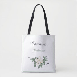 Bolsa Tote Esquerda Branca Elegante Magnolia Blossom