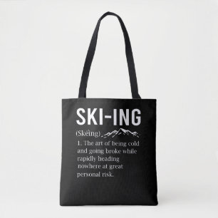 Bolsa Tote Esqui Humor Skiing Engraçado Piada Esportiva de in