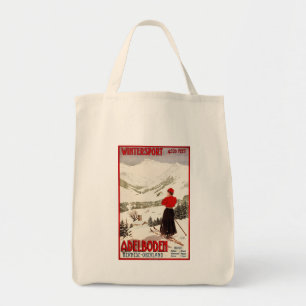 Bolsa Tote Esquiador da mulher que negligencia o poster de
