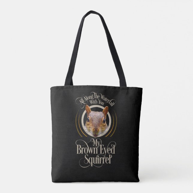 Bolsa Tote Esquilo Brown Eyed - amante engraçado de esquilo (Verso)