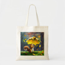 Esquilo Com Um Guarda-Chuva Folha