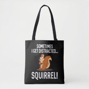 Bolsa Tote ESQUILO DISTRAÍDO ENGRAÇADO Animais Fazenda Zoológ
